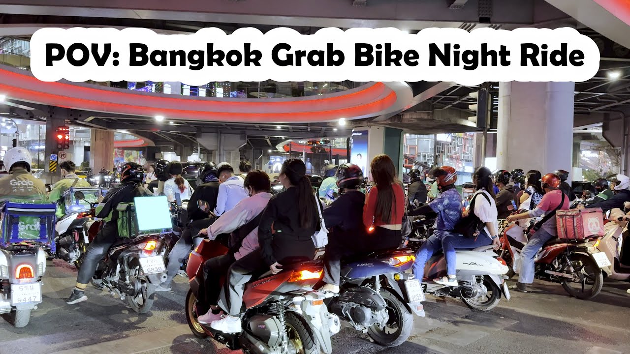 POV: Grab Bike Night ride in Bangkok
