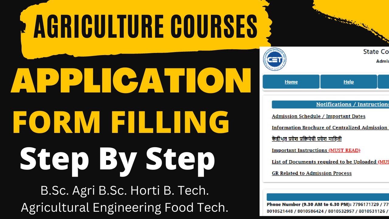 How to Fill BSc Agri, B.Tech Food, and Agriculture Application Forms