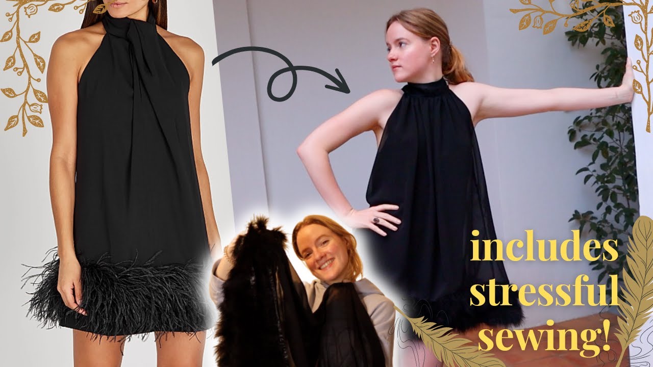 DIY // sewing a party dress in 24 hours(ish) - with feathers!!