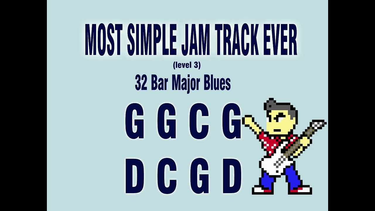 Basic Jam Track in G Major 100bpm 32 Bar Blues (level 3)