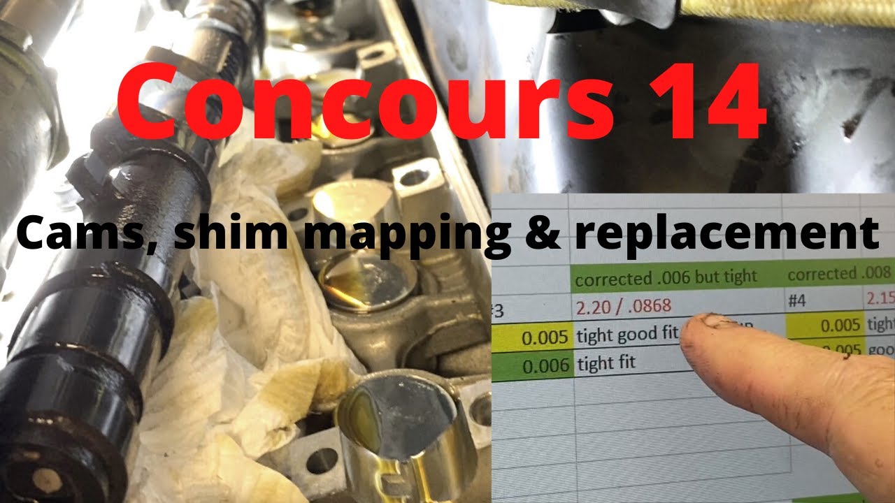 Concours 14 valve clearance #3 - cam removal, shim mapping and replacement