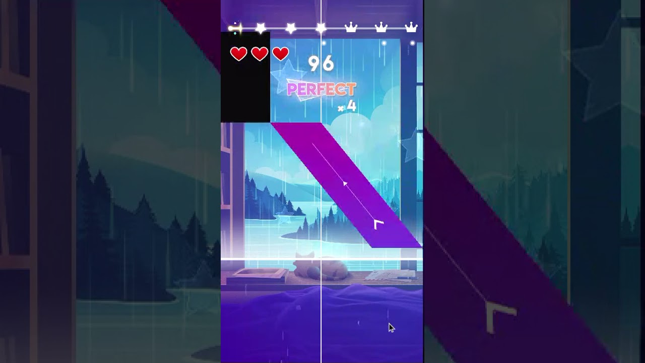 Beating the first leval in Rush E on Magic Tiles 3!