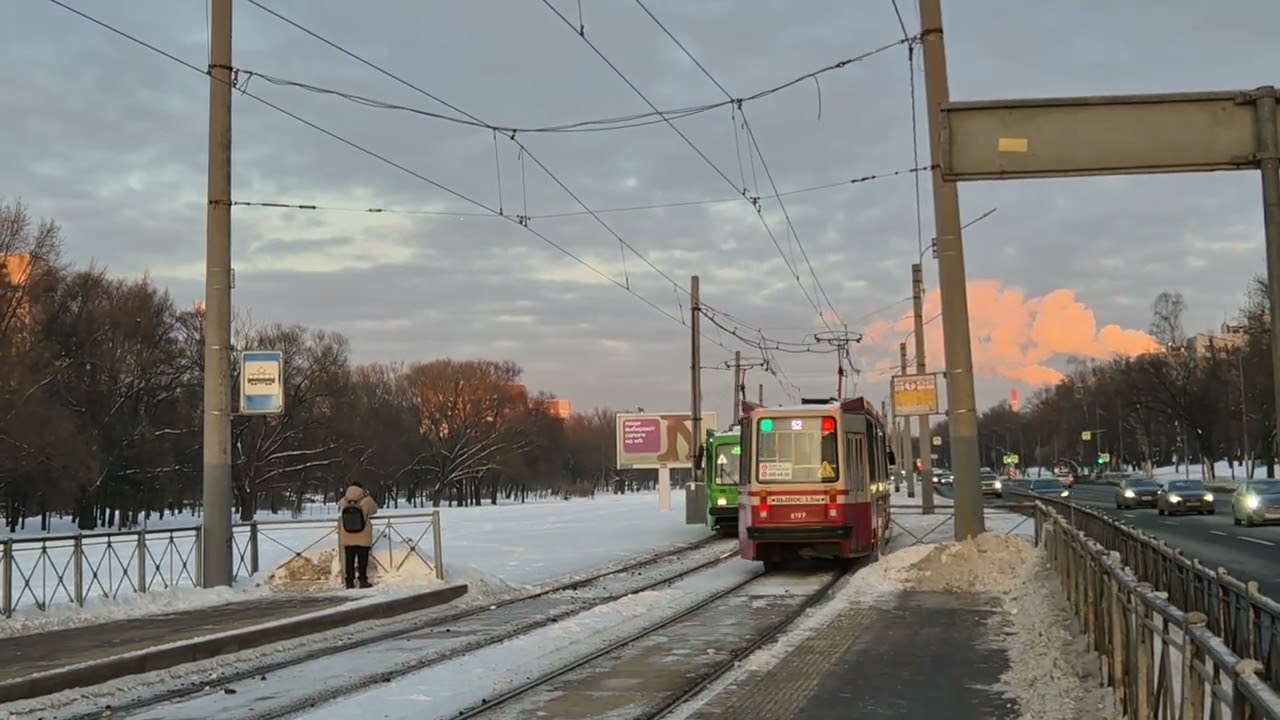 Петербургские трамвайчики! ЛВС-86М2 № 8199 и учебный ПС39А1 № 8335