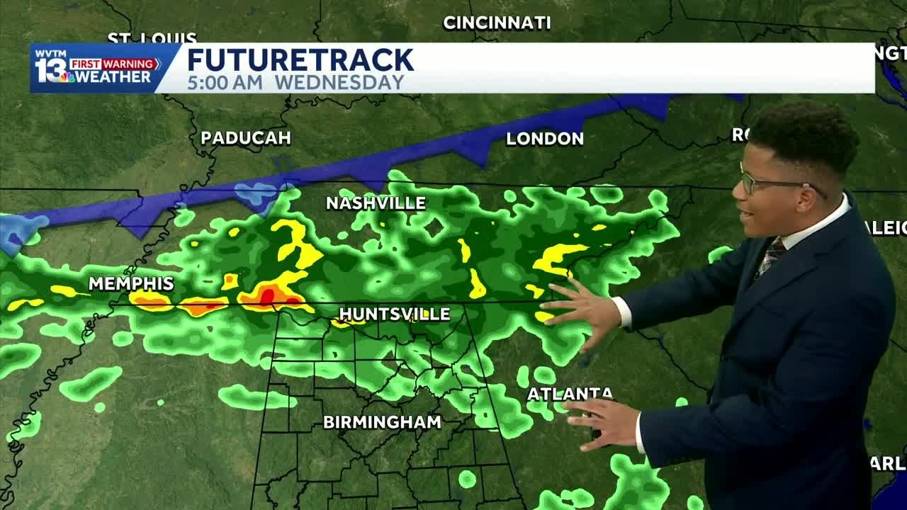 Rain returns to Alabama's weather forecast next week, with temperatures well above normal
