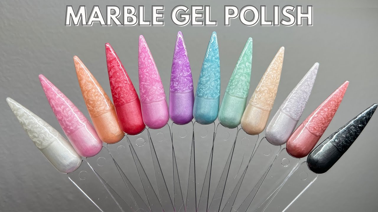 Marble Design Using Marble Pearl Gel Polishes by Triple D