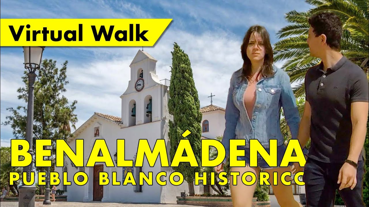 Benalmádena Pueblo walking tour - April 2022 - Andalusian white village immersive virtual tour