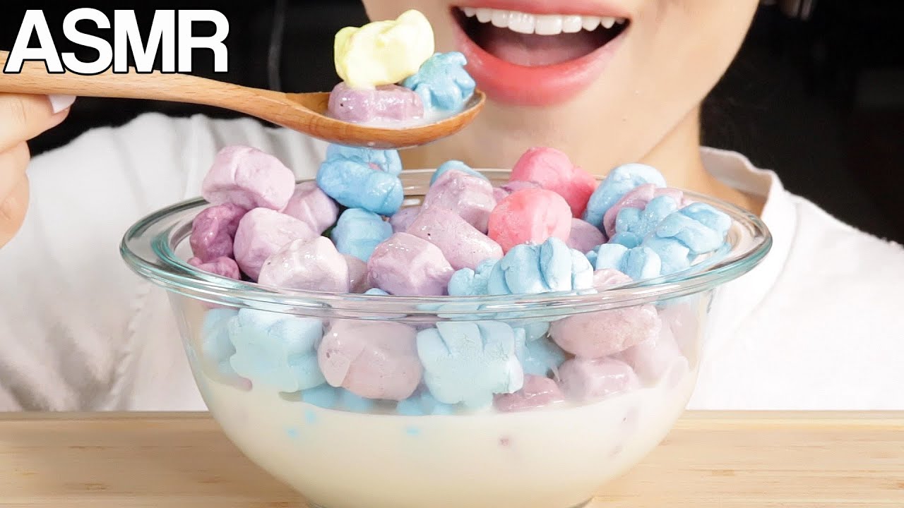 ASMR Dehydrated Marshmallow Cereal Eating Sounds Mukbang 건조마시멜로우 먹방