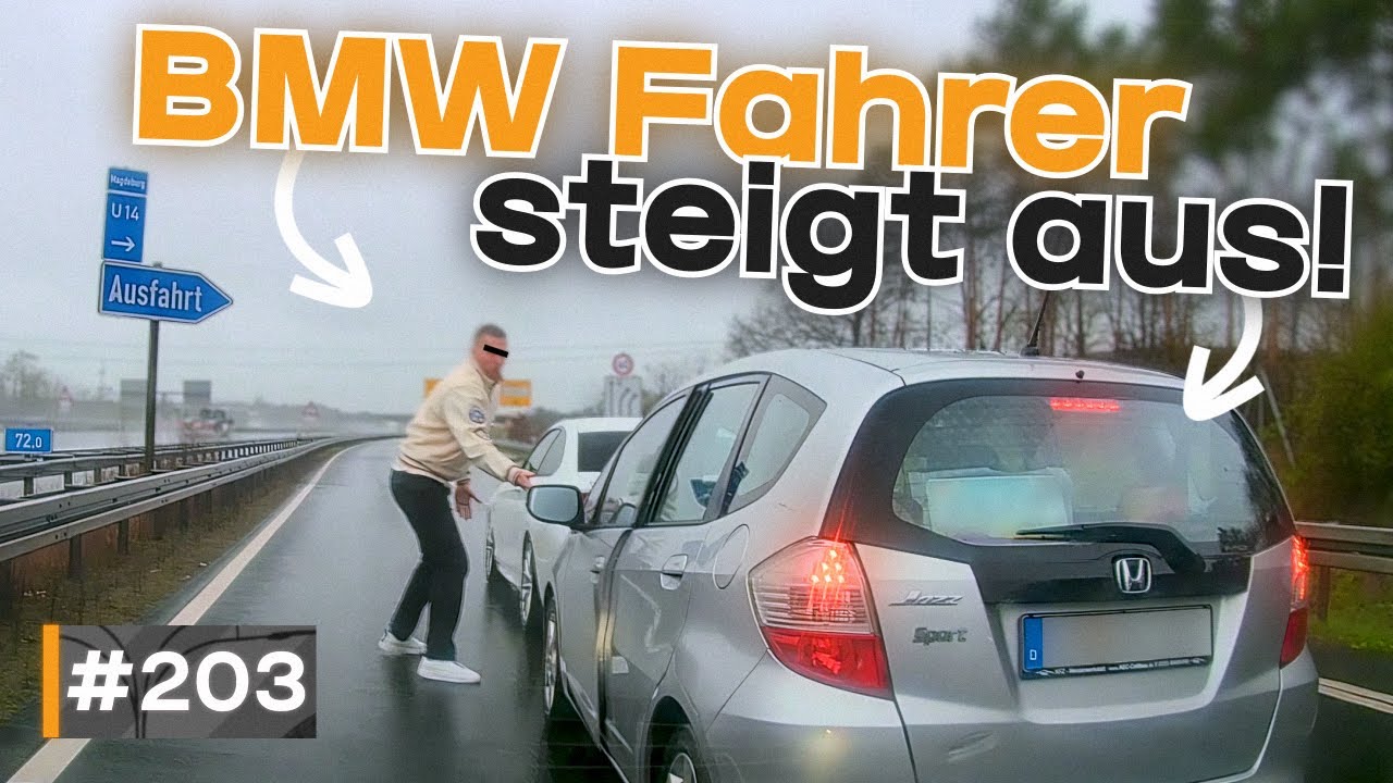 Er steigt auf der AUTOBAHN aus! 🥶 | #GERMAN #DASHCAM | #203