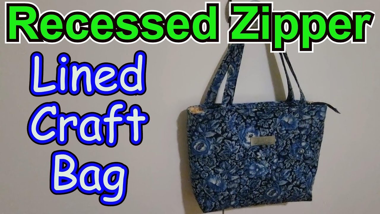 How to sew. Large craft bag with recessed zipper internal pockets for craft knitting tablets/notpads