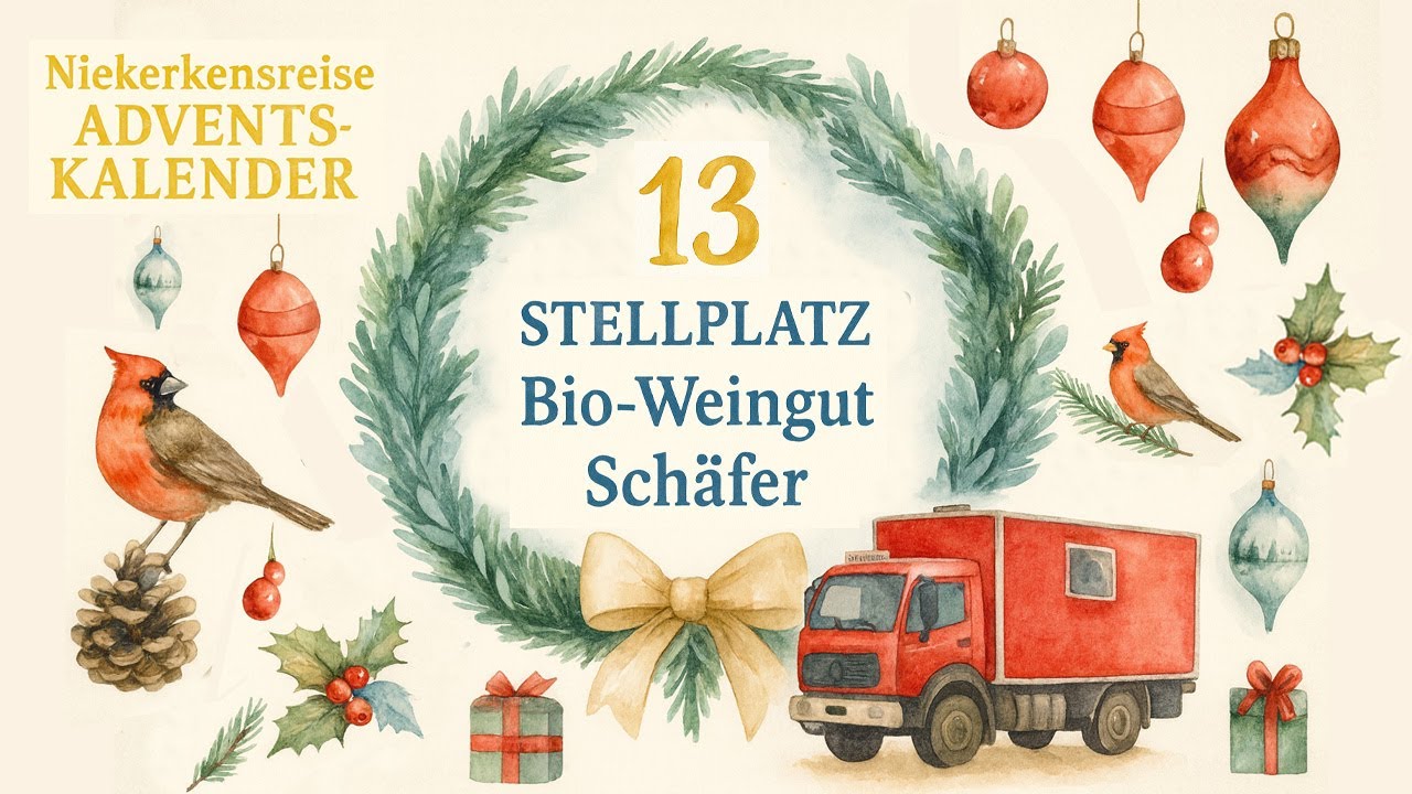 Stellplatz am Weingut Sch&auml;fer 🍷🚒 | Vanlife Deutschland - Adventskalender #13