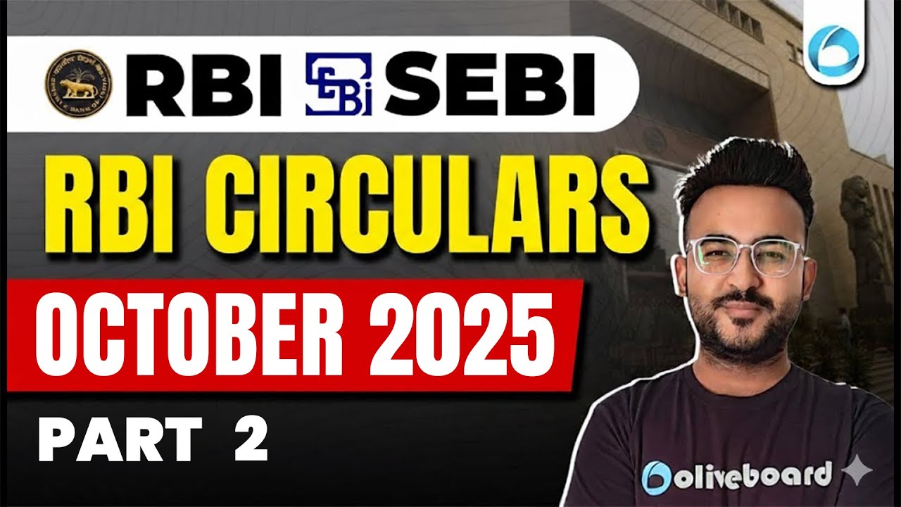 RBI Circulars | OCT 2025 | Part 2 | Finance Current Affairs | RBI Grade B  | PFRDA | SEBI | IRDAI