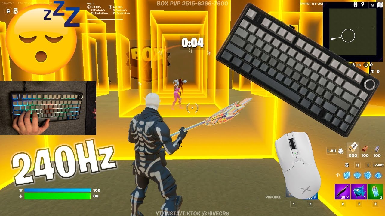 Aula F75 ASMR 😴 Box Fight Gameplay 📦 Satisfying Keyboard Fortnite 240 FPS 🏆