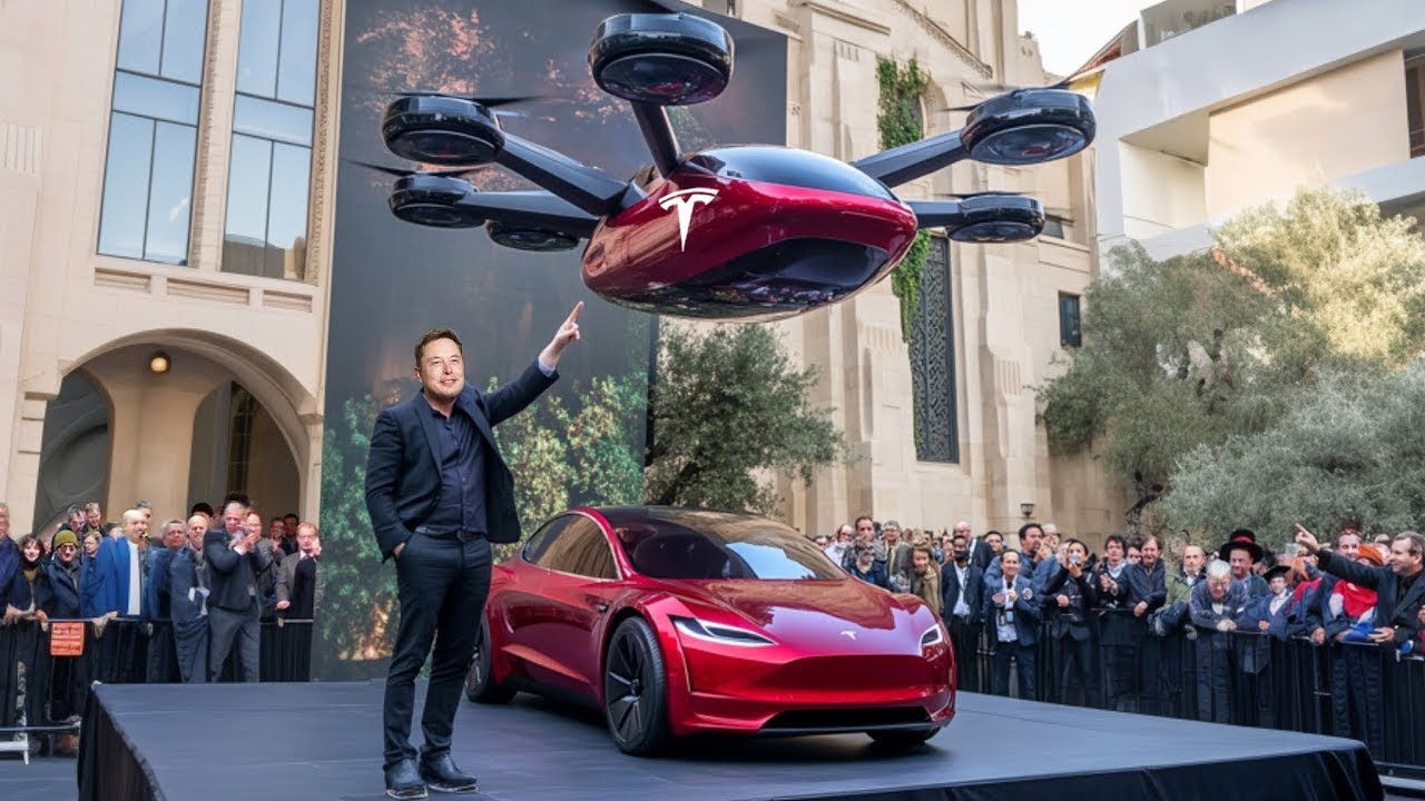 Elon Musk'ın U&ccedil;an Tesla Otomobilinin İlk Prototipi D&uuml;nyayı ŞOK Etti