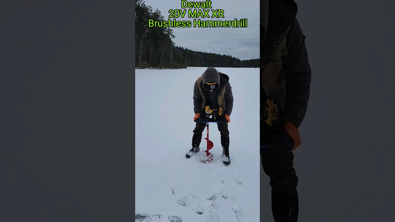 The GREATEST Ice Fishing Auger! Quickest And Easiest CLAM Plate Pro And DEWALT Drill Combo #shorts
