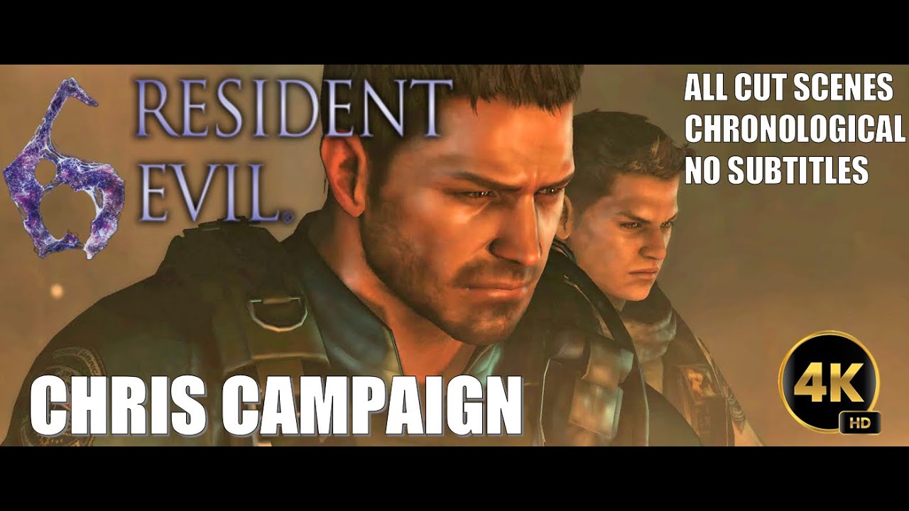 Resident Evil 6 | Chris Campaign | HD All Cutscenes in Order, No Subtitles