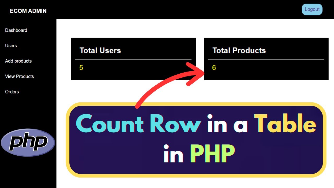 Как подсчитать количество строк в таблице на PHP | Учебное пособие по PHP-проекту электронной ком...