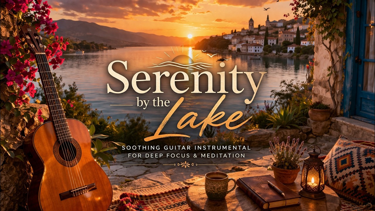 Guitar Instrumental  by the Lake 🌅 | Peaceful Instrumental Music for Relaxation, Study & Meditation