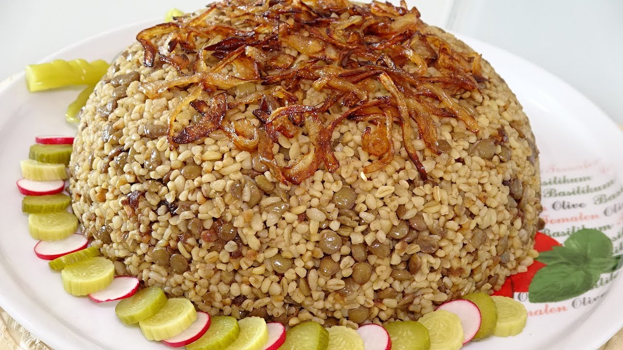 مجدرة البرغل اكلة مقدرة بزيت الزيتون ولا أطيب🤩😋.