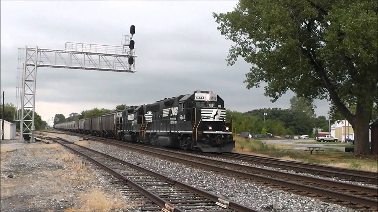 Trains at Tolono and Champaign, Illinois, 13.08.12: NS, CN & Amtrak
