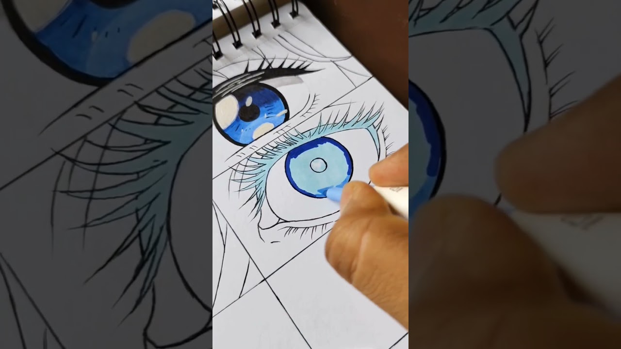 Gojo Satoru eye coloring reel 🌟💓 #shortvideo #gojo #drawing #jujutsukaisen #gojosatoru