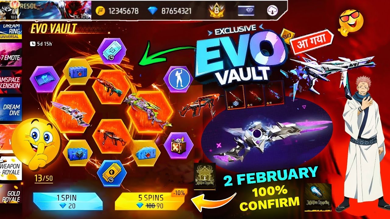 Next Evo Vault Event Free Fire🔥🤯2026 *100% CONFIRM*| 2 February Month Evo Vault Event M1887 Gun Skin