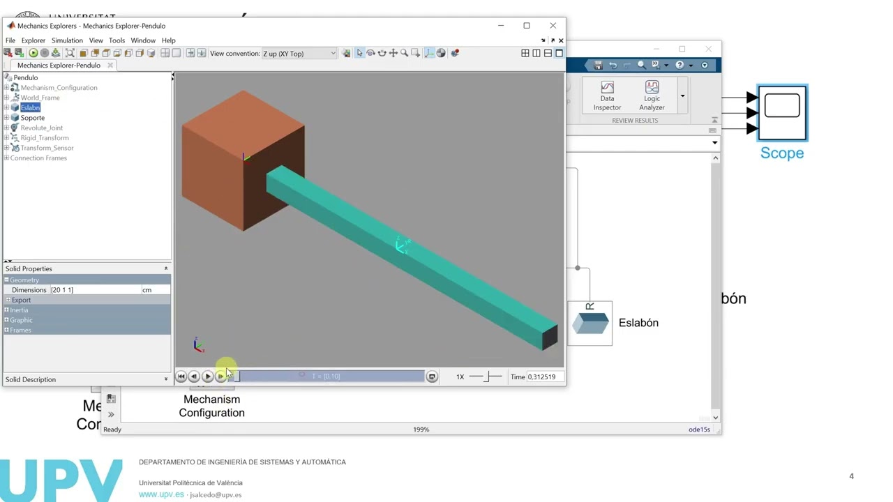 Transform Sensors en Simscape Multibody | 5/6 | UPV