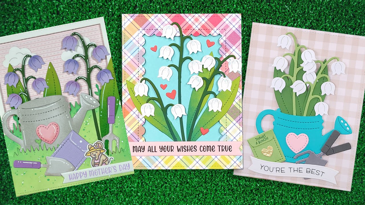 Intro to Watering Can & Lovely Lily of the Valley + 3 cards from start to finish
