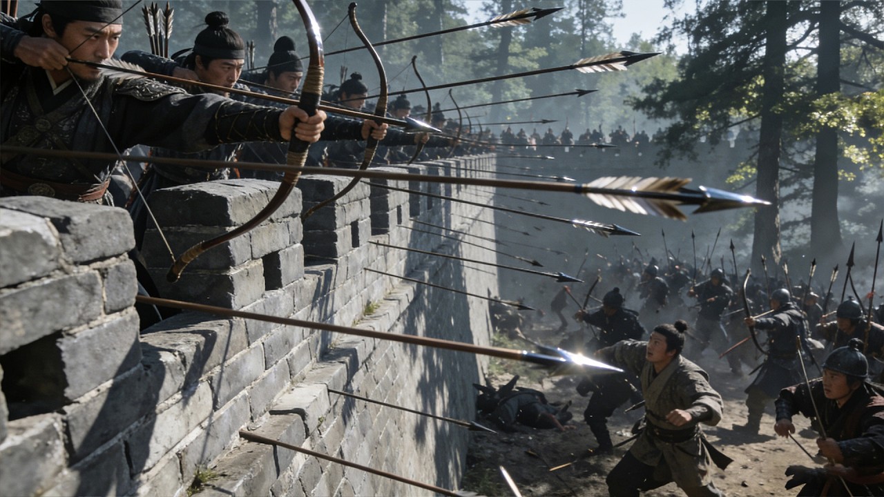 千軍圍城，殊不知城內眾人早有準備，萬箭齊發大破敵軍！#武侠 #功夫 #kungfu #kungfumaster