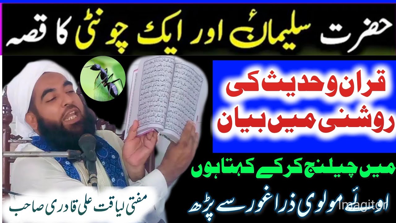 Hazrat Suleman Or Aik Chunti ka Waqia New bayan Mufti liaqat Ali Qadri Sahab Jamia Masjid Sabari ks