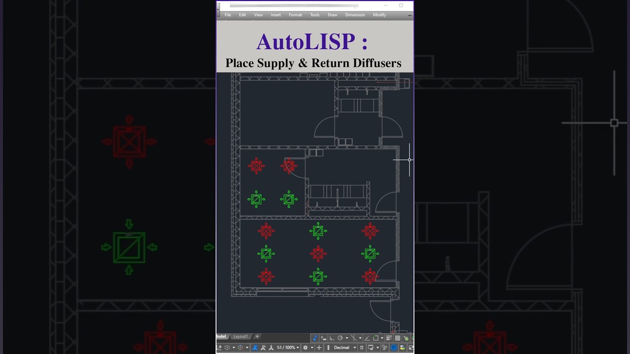 AutoCAD MEP Diffuser AutoLisp | #autolisp #autocad #lisp #hvac #mep