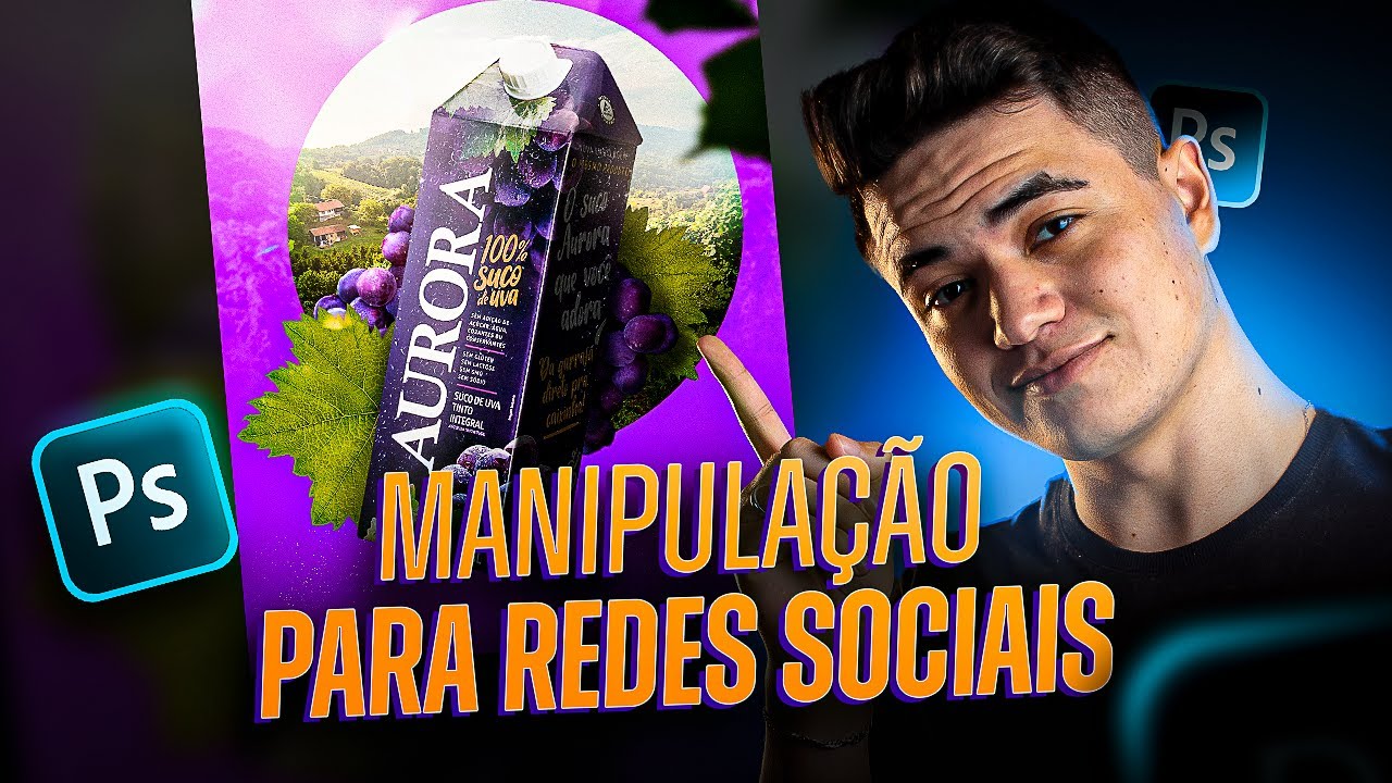 Criando MANIPULAÇÃO DE IMAGENS para rede social #7 | Suco Aurora | Photoshop 2022