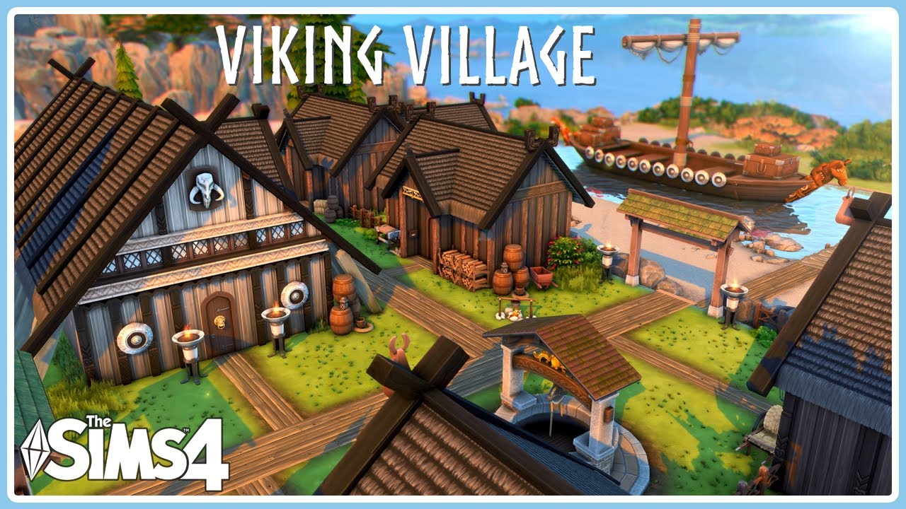 VIKING VILLAGE | The Sims 4 Speed Build | No CC!