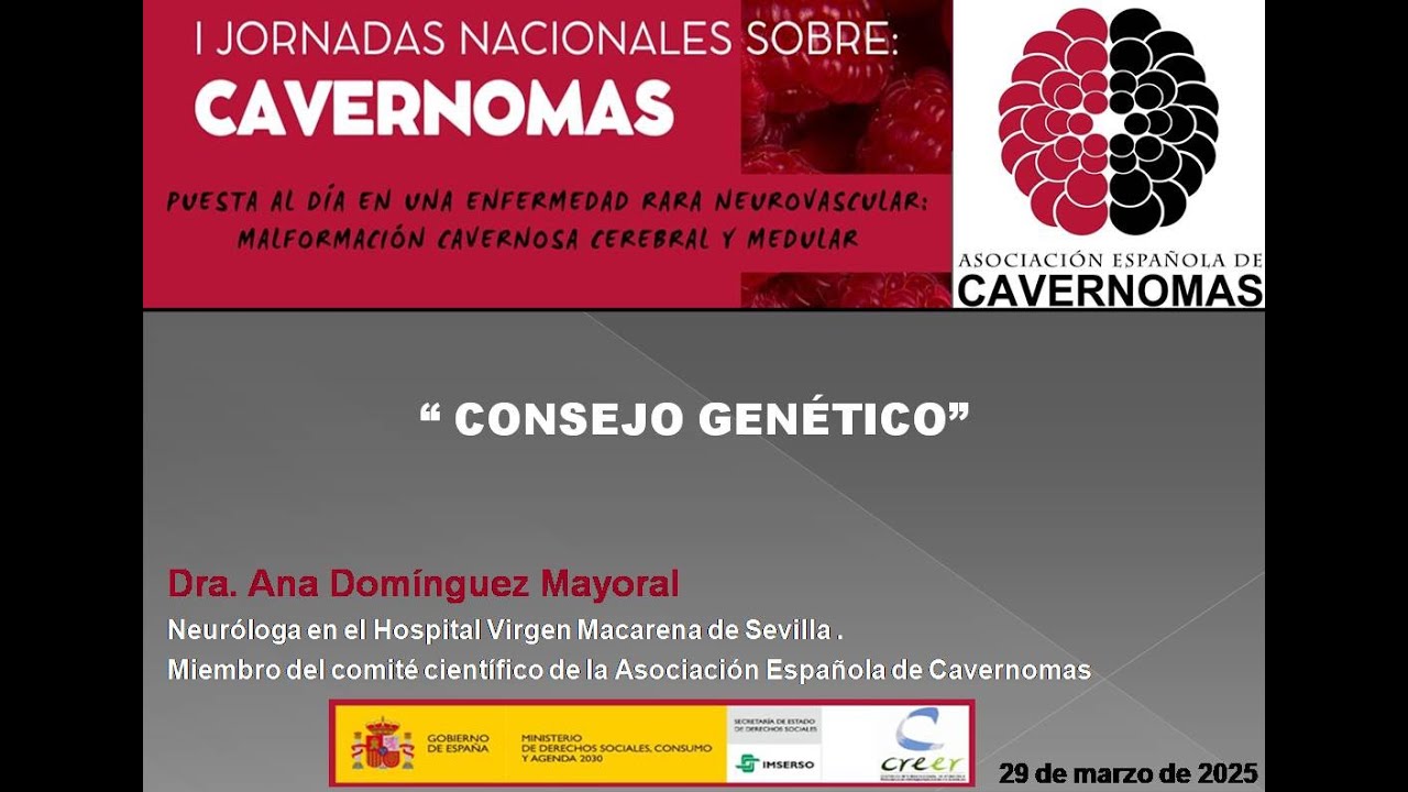I Jornadas Nacionales de Cavernomas: Ponencia de la Dra  Ana Domínguez Mayoral