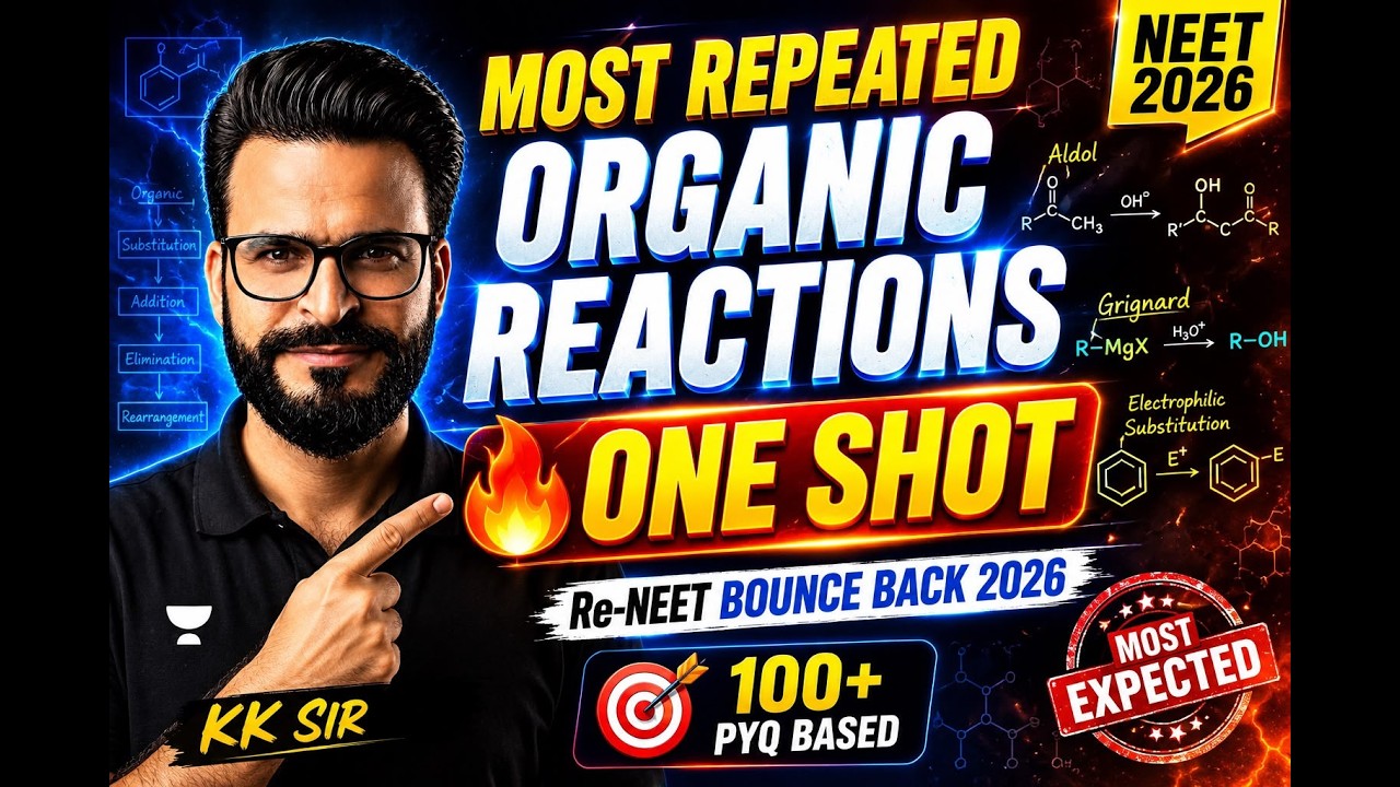 Most Repeated Organic Reactions | Re-NEET Bounce Back | KK sir