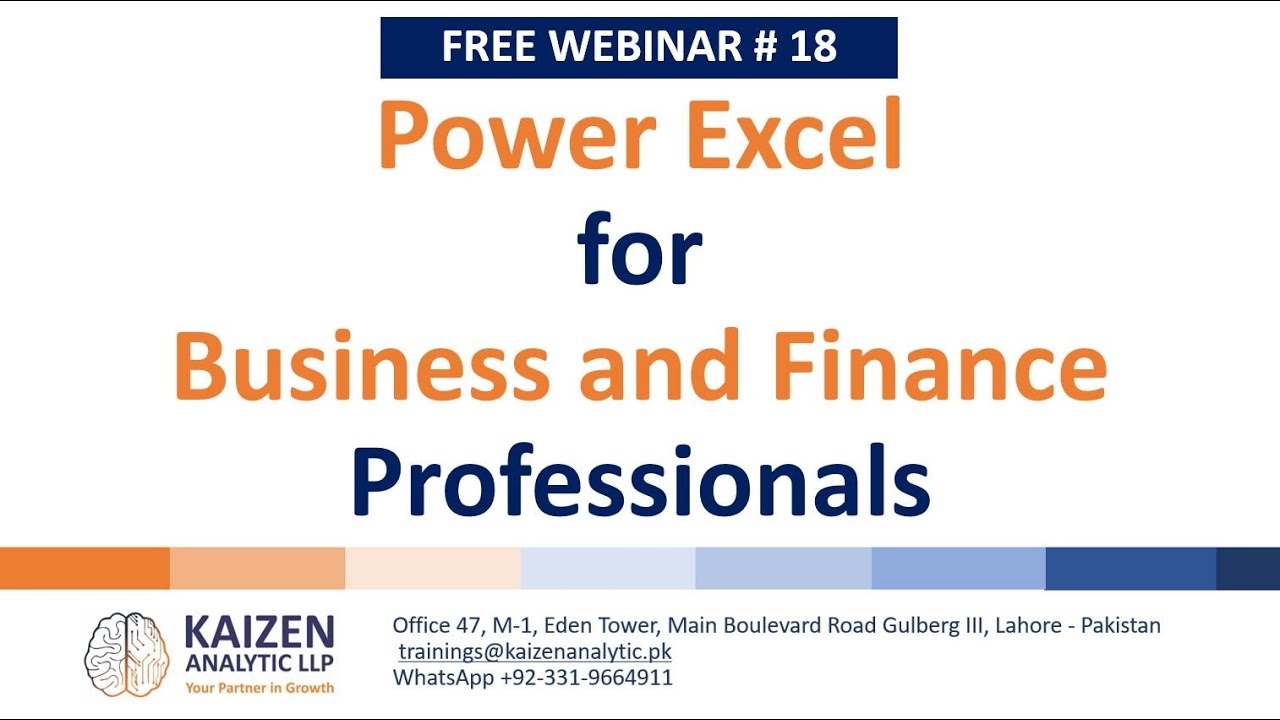 Free Webinar   Power Excel for Business and Finance Professional
