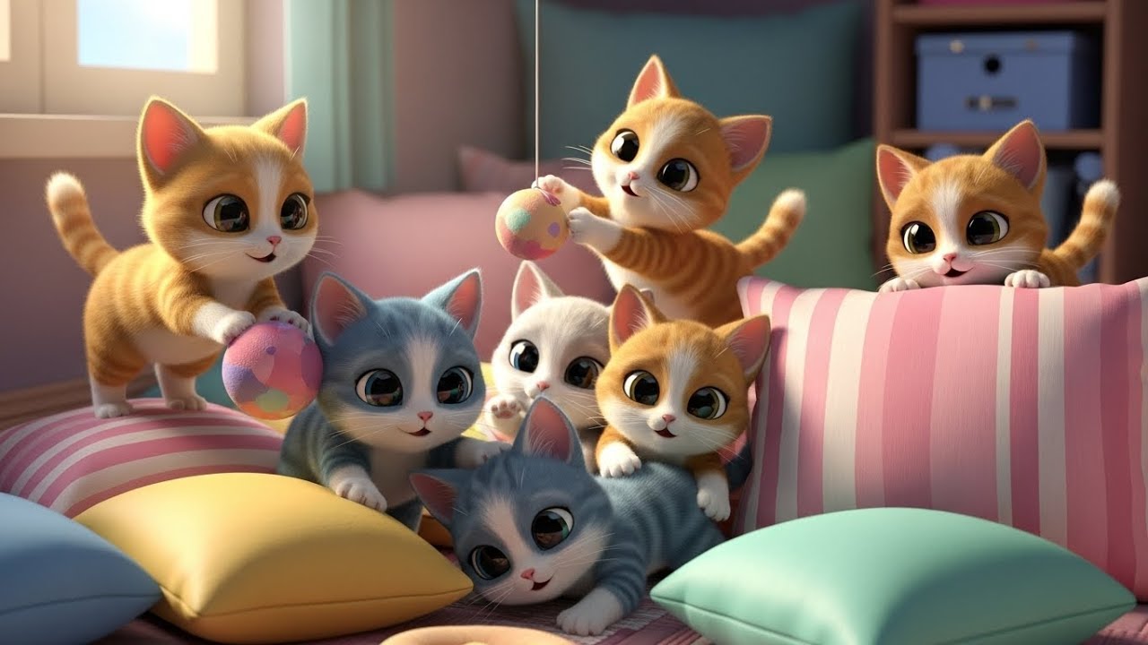 Пять маленьких котят играют в прятки 🐱🙈😸 | мультфильм для детей и забавные приключения