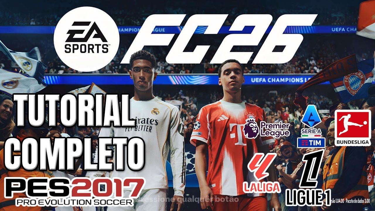 TUTORIAL EA FC 26 NO PC FRACO 🚀 TRANSFORME SEU PES 2017 EM EA FC 26 COM FACES, UNIFORMES E PLACAR! 😱