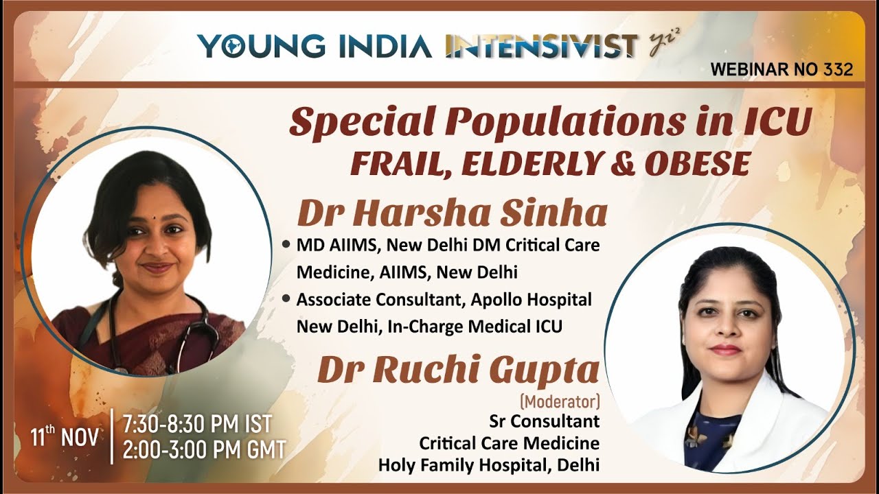 OBESE/ELDERLY/FRAIL PATIENTS special populations ICU_Dr Harsha Sinha ( Apollo ND ) & Dr Ruchi Gupta