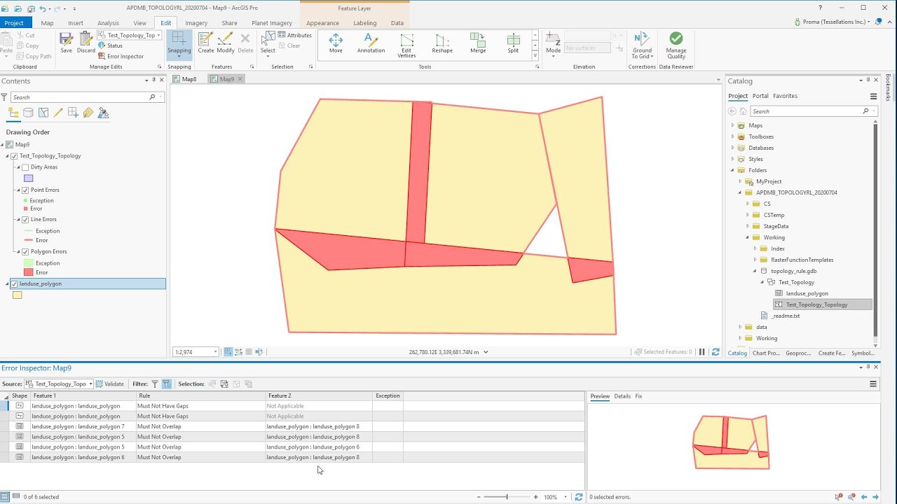 ArcGIS Pro: Топология