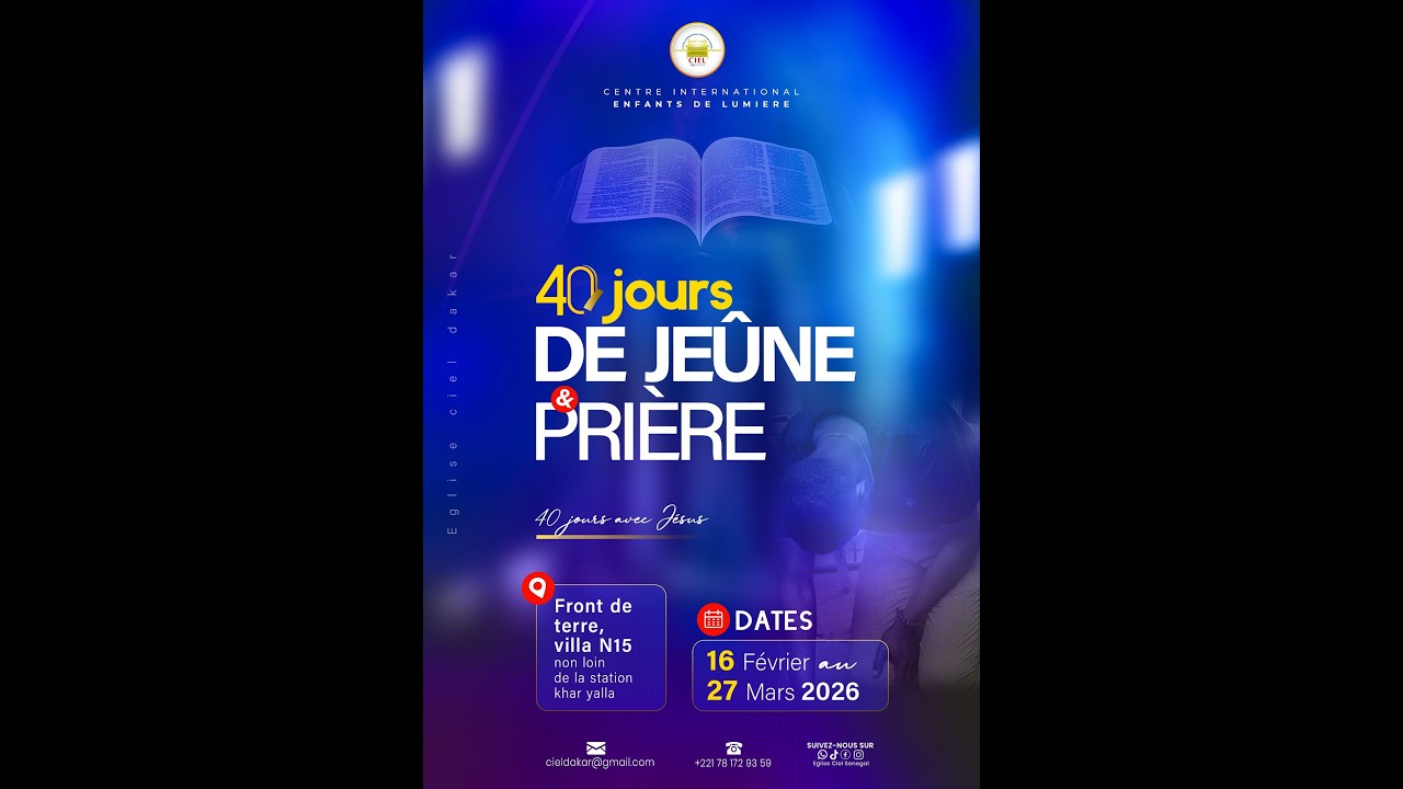 40 JOURS DE JEÛNE ET PRIÈRE - JOUR 7 - HEUREUX CEUX QUI ONT LE COEUR PUR - MATHIEU 5V8 -  SAINTETE