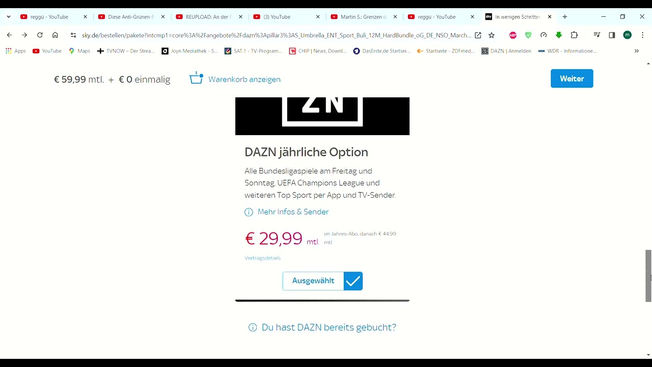 Sky DAZN werden immer teurer von Monat zu Monat !