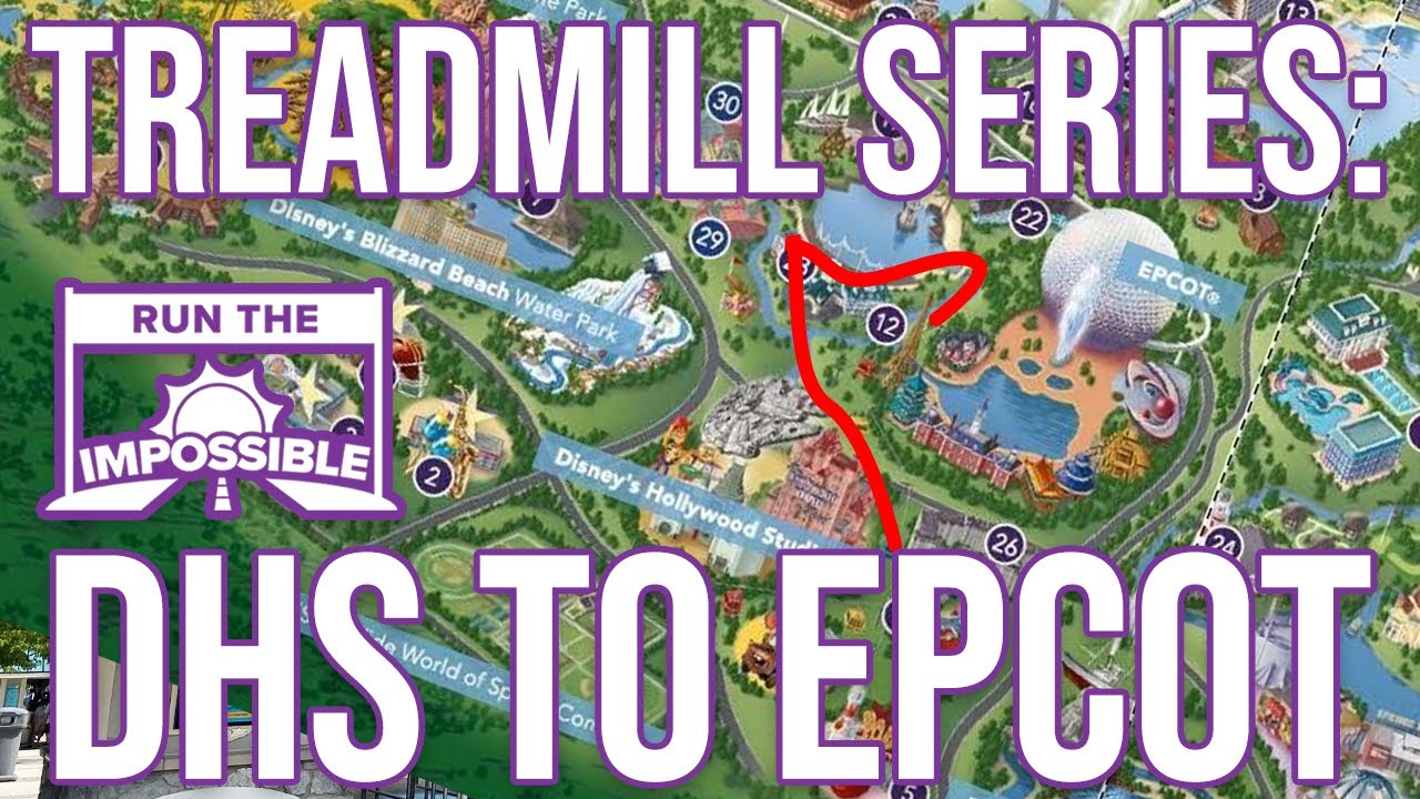 Hollywood Studios to Epcot Walking Path Treadmill Workout Full Park Steady Walkthrough