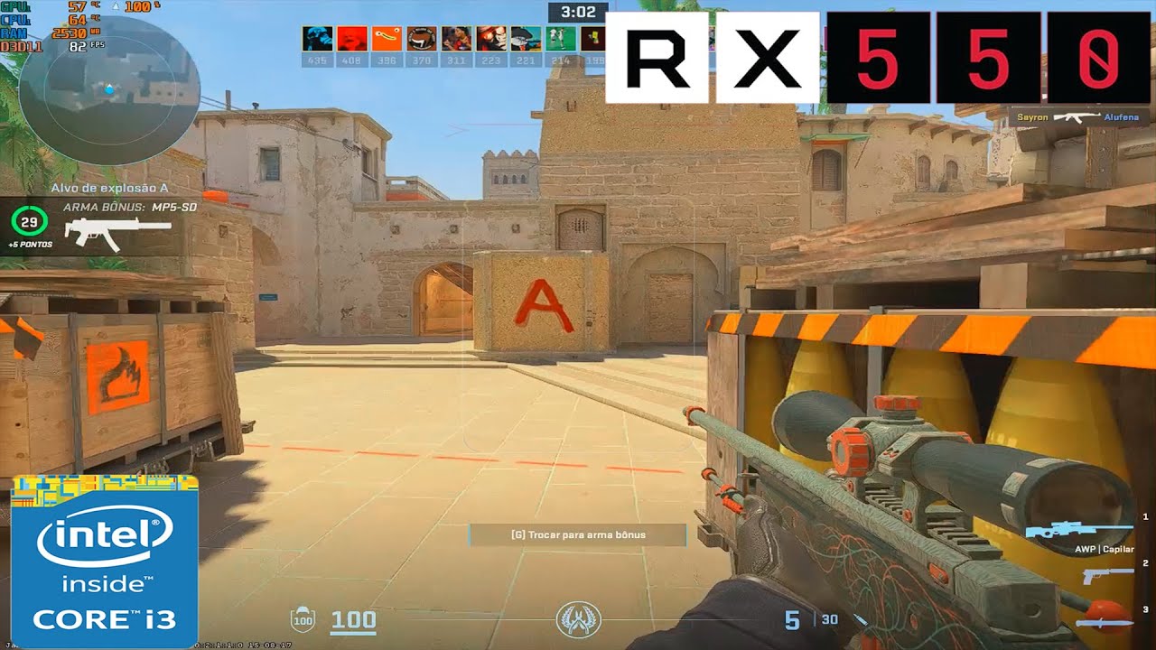 Counter strike 2 : RX 550 2GB + i3 10100f