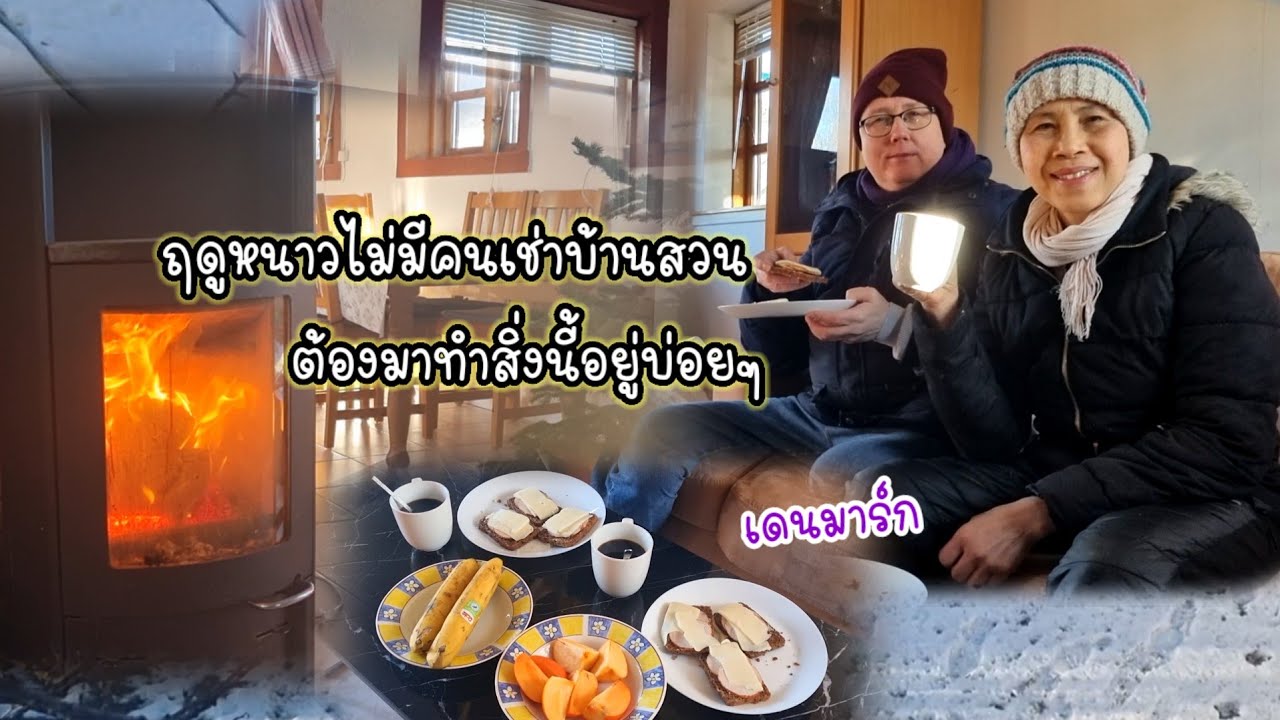 คนไทยในเดนมาร์ก ฤดูหนาวต้องมาเปิดความร้อนก่อไฟในเตาผิงทำให้บ้านอบอุ่นจะได้ไม่ชื้นผุพังง่าย