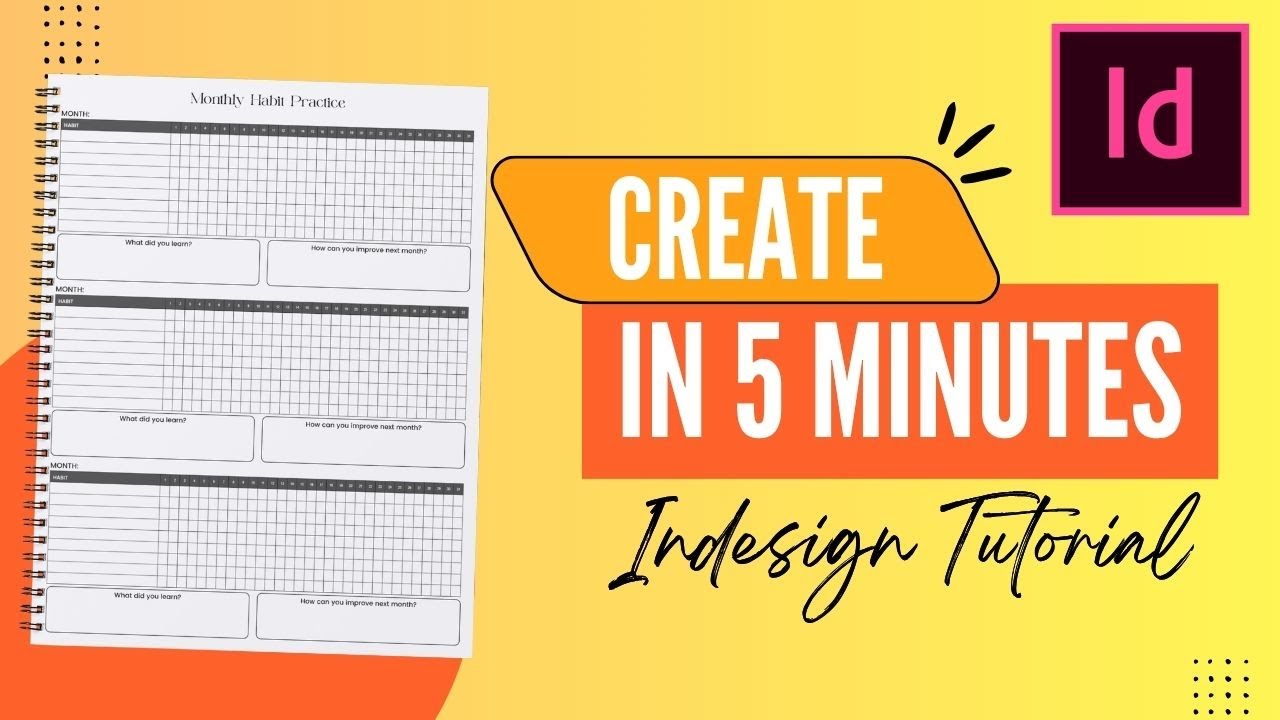 How To Create A Habit Tracker in 5 minutes - Indesign Tutorial
