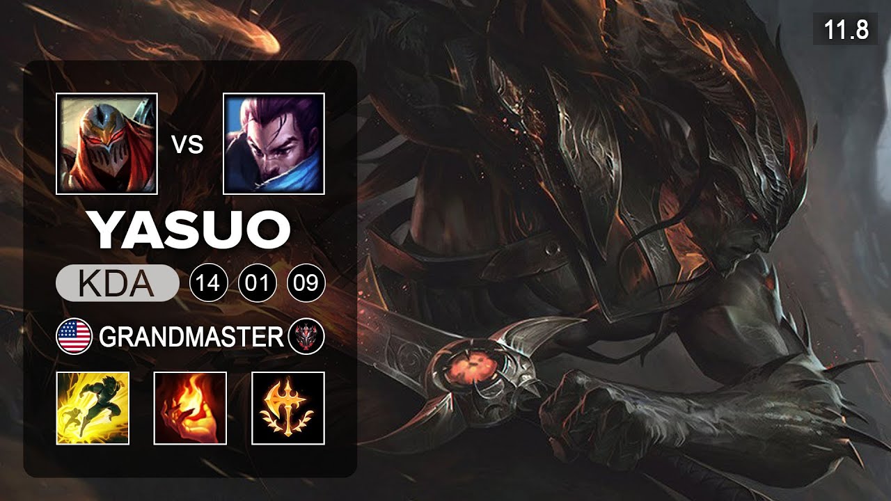 Yasuo Mid vs Zed - NA Grandmaster Patch 11.8