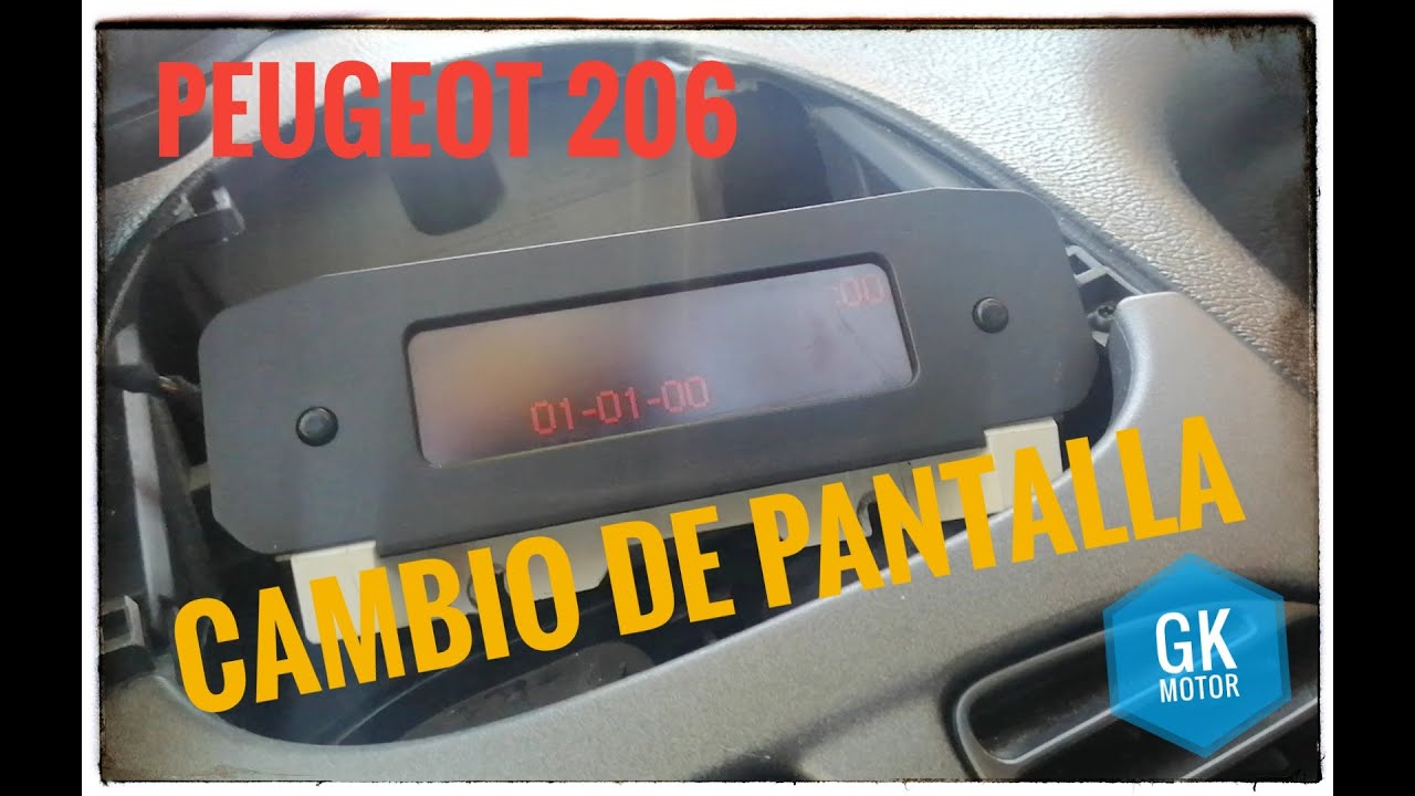 Como cambiar pantalla multifuncion en Peugeot 206