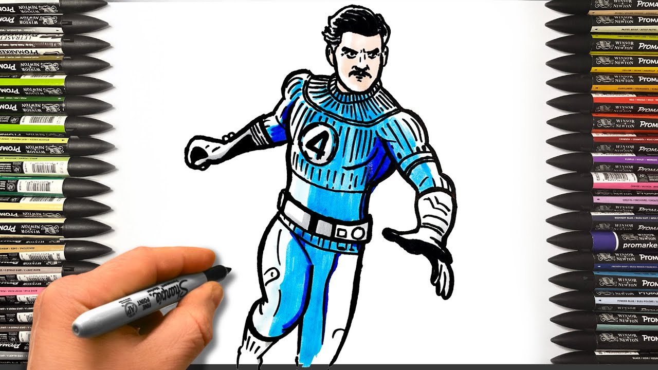 How To Draw Mr Fantastic | Step by Step Drawing Tutorial
