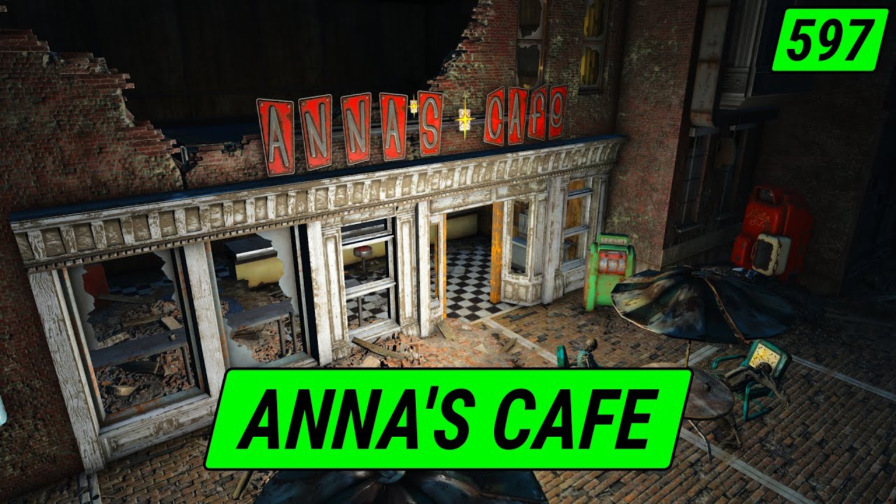 Anna's Cafe For A Pre-Game Meal | Fallout 4 Unmarked | Ep. 597