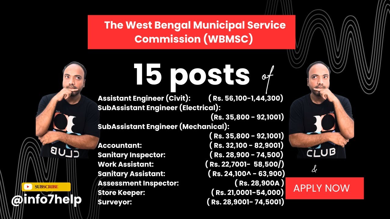 15 Assistant Engineer| Accountant|The West Bengal Municipal Service Commission|WBMSC